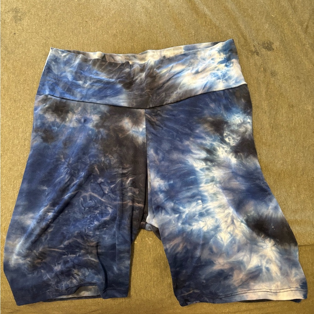 Blue Tie-Dye Women's Cheryl Bike Shorts
